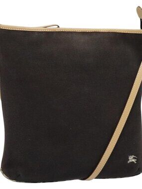 Authentic BURBERRY Blue Label Shoulder Bag Canvas Black Silver